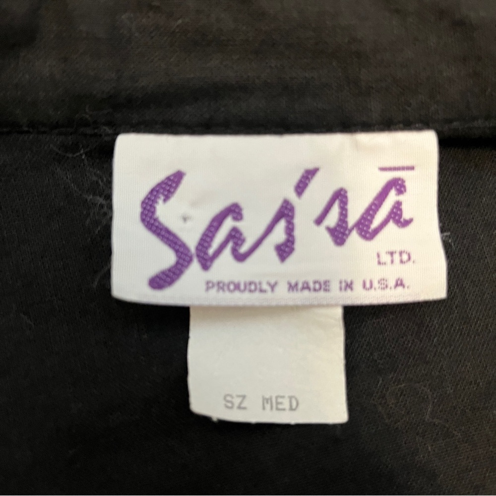 VINTAGE Black Tassle Fringe Western Dress with shiny buttons and ornamentation - Picture 7 of 8